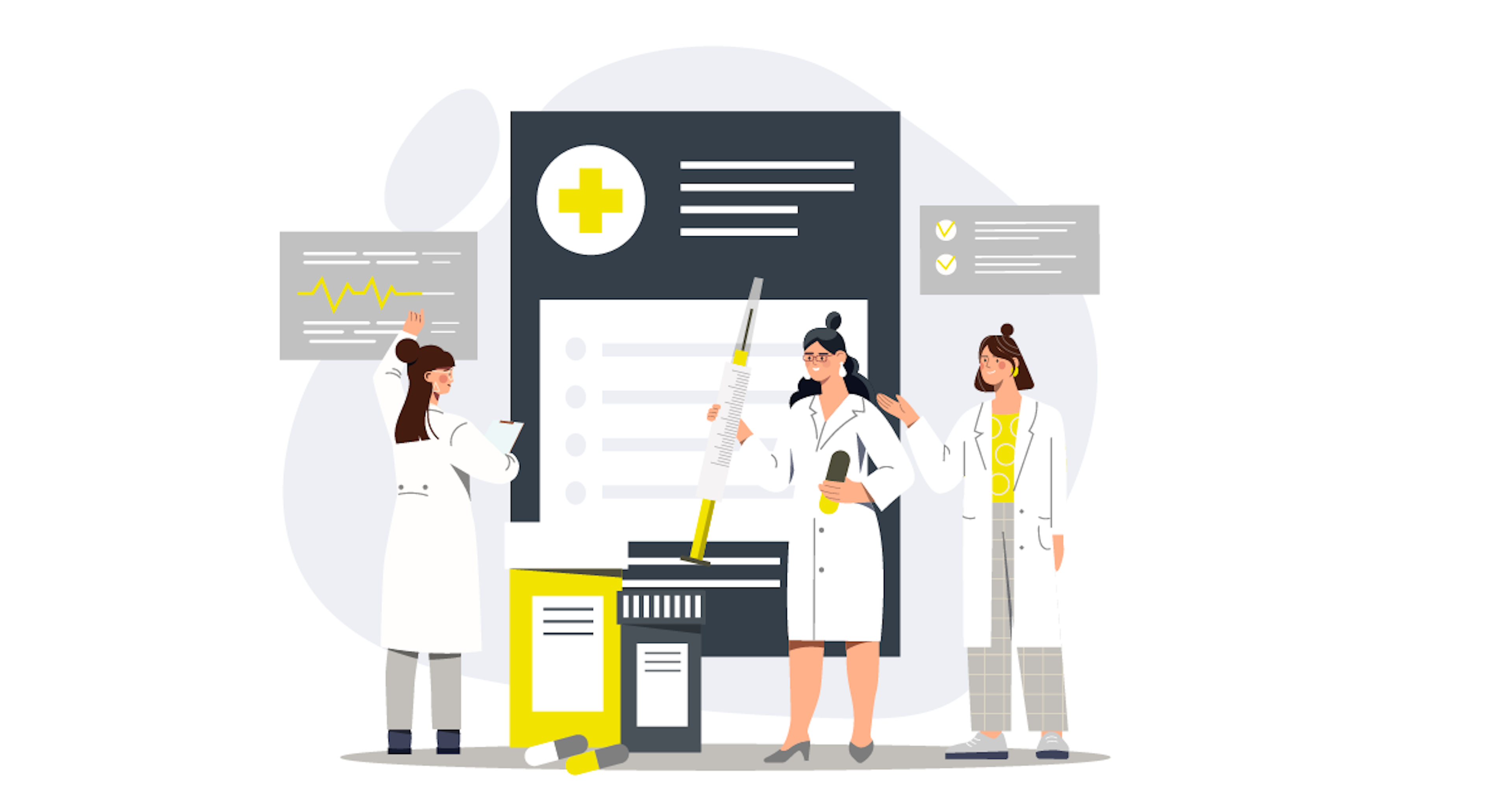 Vector illustration of the concept of the pharmaceutical industry's workforce