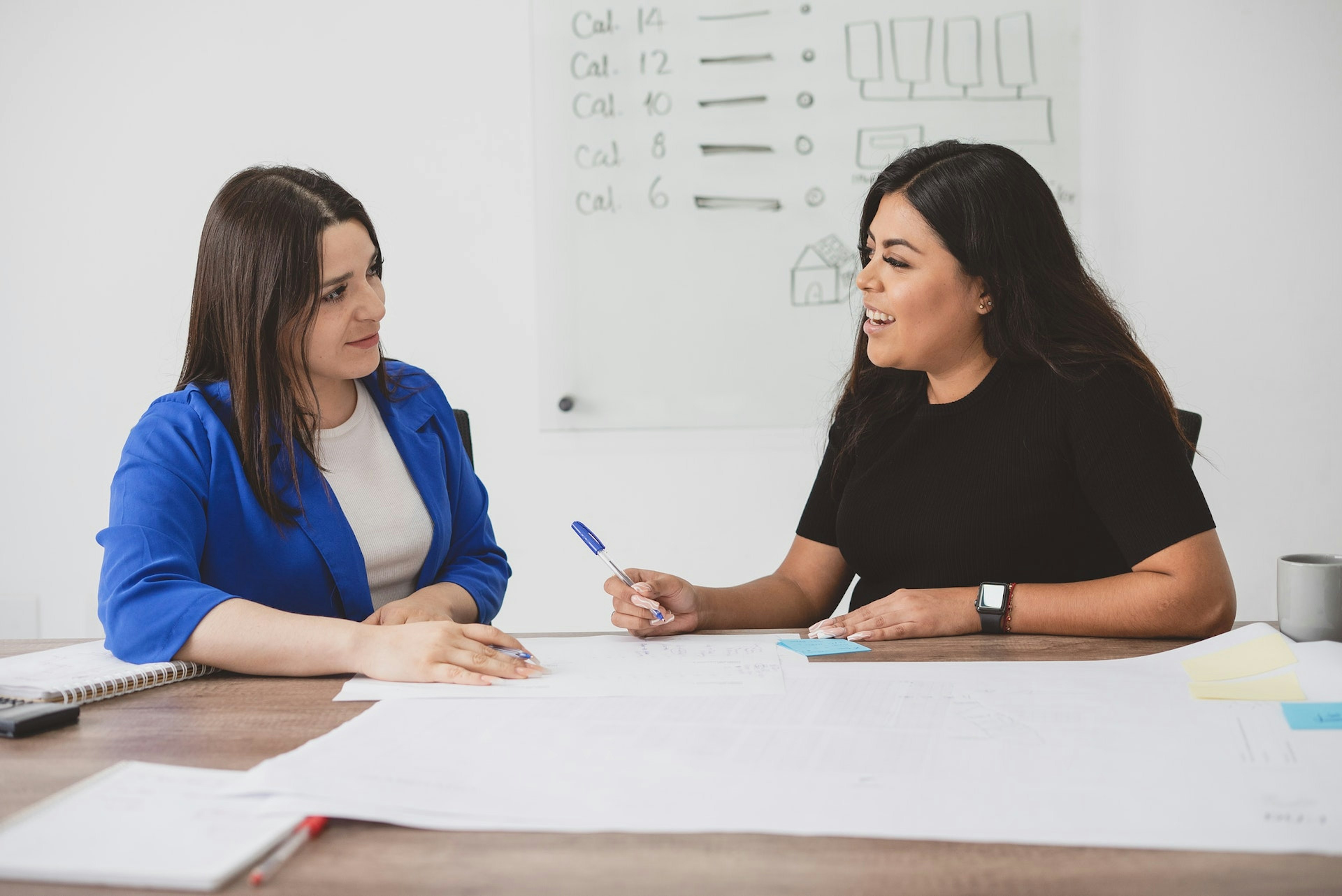 2 women having a meeting