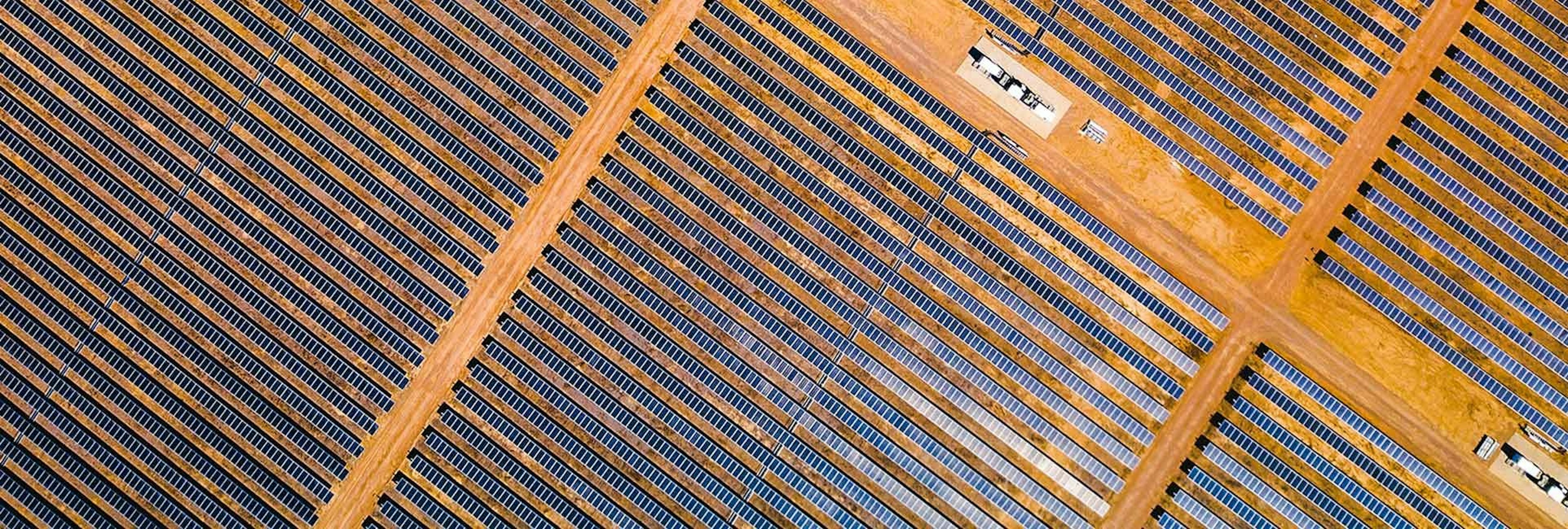 Aerial photo of Australian solar farm