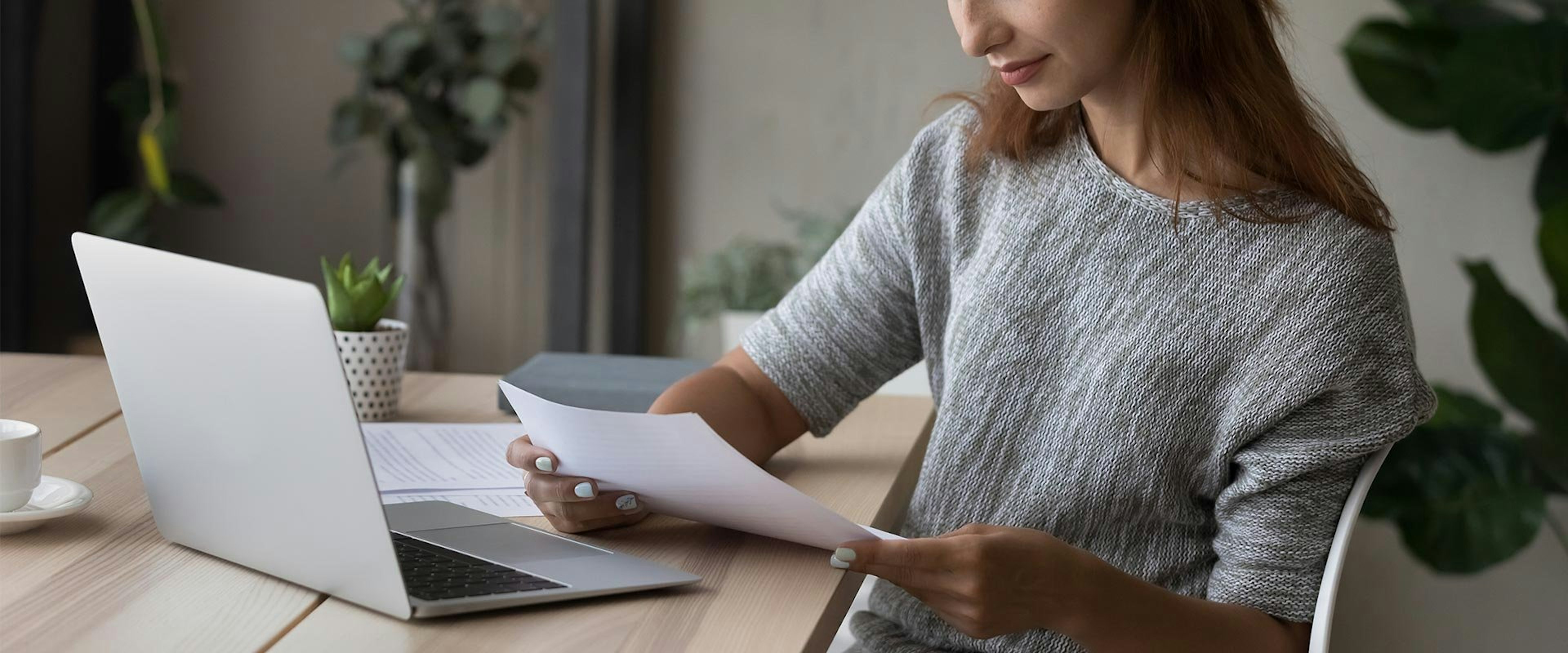 Woman thinking about a counteroffer contract